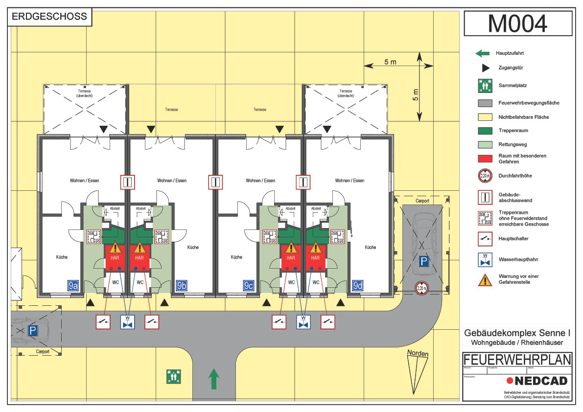 Feuerwehrplan Beispiel für Stadt Bielefeld nach DIN 14095