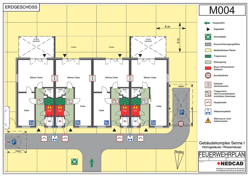 Feuerwehrplan Beispiel für Stadt Bielefeld nach DIN 14095